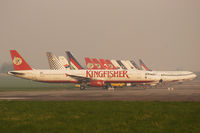 VT-KFS @ EIDW - Photographed after joining the line of stored aircraft at Dublin. - by Noel Kearney