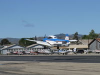 N8667H @ SZP - 1947 North American NAVION, Continental IO-520 285 Hp upgrade, Young Eagles Flight landing Rwy 22 - by Doug Robertson