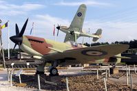 AB550 @ EDEN CAMP - Supermarine 361 Spitfire IX (mock-up), Eden Camp, North Yorkshire, September 2005. - by Malcolm Clarke