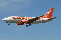 G-EZJH @ EGNT - Boeing 737-73V, on finals to 25, Newcastle Airport, June 2006. - by Malcolm Clarke
