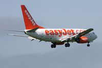 G-EZJG @ EGNT - Boeing 737-73V on finals to 07 at Newcastle Airport, May 2007. - by Malcolm Clarke