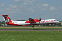 D-ABQE @ LOWL - Air Berlin De Havilland Canada DHC-8-402Q Dash 8 landing in LOWL/LNZ