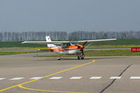 D-EBUA @ EHLE - Airport Lelystad. Just arrived. - by Jan Bekker