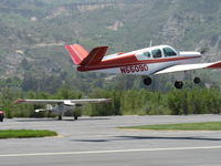 N5509D @ SZP - 1957 Beech H35 BONANZA, Continental O-470-G 240 Hp, takeoff climb Rwy 22 - by Doug Robertson