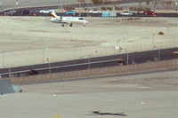 N300JC @ KLAS - Ceco Ent. Learjet Inc 45, arriving from Sacramento/KSAC, short final on 19R KLAS. - by Mark Kalfas