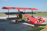 G-BVGZ @ EGBR - Fokker DR1 Triplane Replica, Breighton Airfield, April 2009. - by Malcolm Clarke