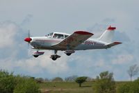 G-BBHY @ EGFH - Visiting Cherokee Challenger departing Runway 22. - by Roger Winser