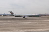 N585AA @ KLAS - American Airlines Mcdonnell Douglas DC-9-82, AAL878 departing RWY 25R en route to KDFW. - by Mark Kalfas
