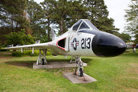 134950 @ NTU - This aircraft is being displayed at NAS Oceana in the markings of VF-213 Blacklions of NAS Moffett Field, California. The F4D Skyray prototype set a speed record for carrier-based aircraft of 753 mph in October 1953.