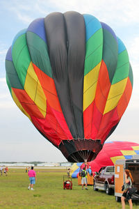 N3182P @ LAL - The wind was too strong to allow the full inflation and mass take-off of the balloons at 2012 Sun n Fun