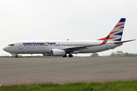OK-TVP @ EGGW - Smart Wings 2002 Boeing 737-8K5, c/n: 32907 on charter flight at luton - by Terry Fletcher