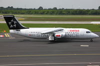 HB-IYV @ EDDL - Swissair, BAe Avro 146-RJ100, CN: E3377, Name: Pizzo Barone 2864m - by Air-Micha