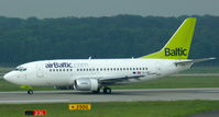 YL-BBD @ EDDL - Air Baltic, is waiting on the runway for departure at Düsseldorf Int´l (EDDL) - by A. Gendorf