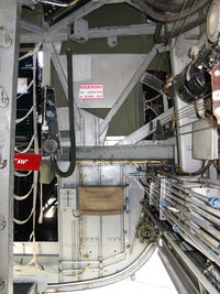 N224J @ CMA - 1944 Consolidated B-24J LIBERATOR 'Witchcraft', four turbocharged P&W R-1830-65 Twin Wasp 1,200 Hp each, Bomb Bay looking forward starboard side ahead of upper bomb - by Doug Robertson