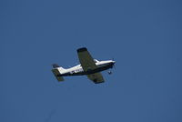 G-WARH @ EHGG - The old English Piper was already airborne very quickly, so it was at a certain altitude to fly back to Lelystad (EHLE).