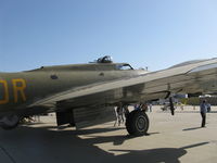 N93012 @ CMA - 1944 Boeing B-17G FLYING FORTRESS 'Nine O Nine', right main landing gear, mains do not retract fully behind engines 2 & 3, but tail gear does retract fully - by Doug Robertson