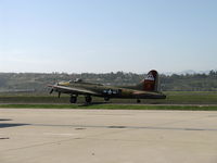N93012 @ CMA - 1944 Boeing B-17G FLYING FORTRESS 'Nine O Nine', four turbocharged Wright Cyclone R-1820-97 1,200 Hp each, one of JUST ELEVEN B-17s STILL FLYING. taxi to Rwy 26 for takeoff - by Doug Robertson