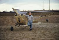 N36697 - Tom Slaney with his 1941 Aeronca Chief #N36697, purchased from fellows in Nenana Alaska on September 2, 1953, sold to Del Edwards in March 1954, probably taken at Phillips Air Field, AK - by unknown