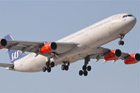 LN-RKG @ KORD - Scandinavian Airlines Airbus A340-313X, SAS943 arriving from Copenhagen /EKCH, RWY 14R approach KORD. - by Mark Kalfas