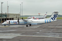 G-JECL @ EGNT - De Havilland Canada DHC-8-402Q Dash 8, Newcastle Airport, June 2009. - by Malcolm Clarke