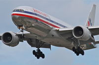 N784AN @ KORD - American Airlines Boeing 777-223, operating as AAL288, arriving from Shanghai Pudong Int'l /ZSPD, RWY 28 approach KORD. - by Mark Kalfas