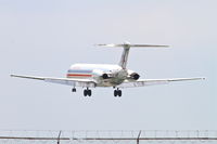 N482AA @ KORD - American Airlines Mcdonnell Douglas DC-9-82, AAL1634 arriving from Tucson International /KTUS, on short final RWY 28 KORD. - by Mark Kalfas