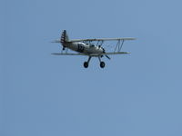 N56245 @ SZP - 1942 Boeing Stearman A75N1 (PT-17), Jacobs R755-B2M 275 Hp upgrade, takeoff climb Rwy 22 chasing N1942 1942 Boeing Stearman - by Doug Robertson