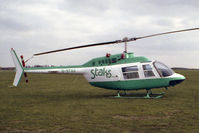 G-STAK @ EGTC - Bell 206B, Cranfield Airport, March 1989. - by Malcolm Clarke