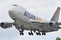 N492MC @ ORD - Atlas Air Boeing 747-47UF, operating as QFA7554 arriving from New York's JFK, RWY 28 approach ORD. - by Mark Kalfas