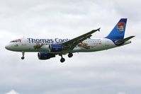 OO-TCP @ EGNT - Airbus A320-214 on finals to 25 at Newcastle Airport in June 2010. - by Malcolm Clarke