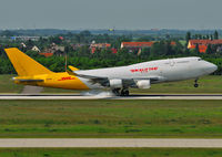 N740CK @ EDDP - Smoky touch down on Runway 08L at Leipzig.