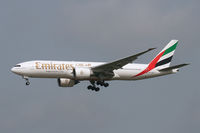 A6-EWH @ DFW - Emirates 777 landing at DFW Airport - by Zane Adams