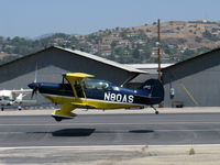 N80AS @ SZP - 1992 PITTS AEROBATICS S-2B advanced aerobatics trainer of CP Aviation, landing Rwy 22 - by Doug Robertson