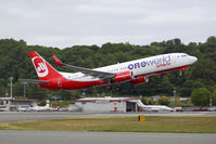 D-ABMF @ KBFI - Air Berlin 737-86J seen departing BFI on its delivery flight. - by Joe G. Walker
