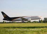 N344UP @ KPHL - UPS B-763 (heavy) touching down on 9R at PHL.