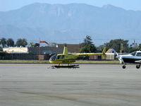 N442EK @ OXR - 2002 Robinson R44 CLIPPER, Lycoming O-540-F1B5 260 Hp derated to 225 Hp at takeoff, 205 Hp continuous, pop-out floats, of Channel Islands Helicopters giving aerial tours, warmup - by Doug Robertson
