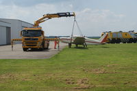 N717ND @ EHGG - The N717ND made a flight from EDCG to EHHV, but had to make a landing here on EHGG. But because of a failure of the electical system, he could not speak to the tower and the gear wouldn't go down. So he had to make a pancake landing. - by Jorrit de Bruin