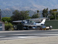 N6261S @ SZP - 1967 Cessna 150G, Continental O-200 100 Hp, over the numbers for landing Rwy 22 - by Doug Robertson