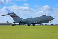 ZJ693 @ EGXW - Neat looking aircraft getting airborne to prepare for the opening flypast of Waddington residents - by glider