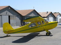 N83247 @ SZP - 1946 Aeronca 7AC CHAMPION, Continental A&C65 65 Hp, 'The difference  between men and boys-is the price of their toys' - by Doug Robertson