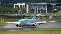 HL8248 @ EGLF - Arriving on a wet runway as KAL3907 for exhibition at Farnborough 2012
