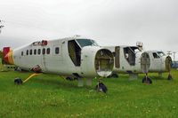 C-FIBO @ CYBW - Fuselages of Twin Otters - c/n134 C-FIBO
ex RP-C1155  , c/n 91 C-FIBI ex RP-C1153 and C/n 113 C-FJIW ex RP-C1152  at Springbank , Calgary , Alberta