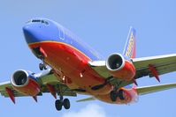 N941WN @ KSAT - On approach 12R