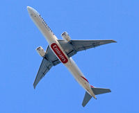 A6-ECF @ KJFK - A new Emirates stretched Triple-Seven soars overhead, taking off from JFK and overflying Floyd Bennett Field. - by Daniel L. Berek