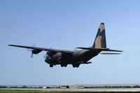 58-0752 @ DTO - USAF C-130B landing at the 1984 Denton Airshow...this aircraft is currently listed as flying with the Chilean Air Force as #997 - by Zane Adams