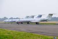 B-8097 @ EGTC - Gulfstream G-V parked at Cranfield while visiting for the Olympics