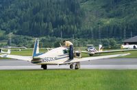 N56393 @ LOWZ - The American Mooney has the curtains a bit of front the windows, to protect it from the sun. - by Jorrit de Bruin