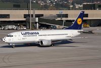 D-ABEK @ LSZH - Lufthansa's Wuppertal wearing it's soccer nose awaiting it's taxi clearance towards Rwy28 for a flight to FRA - by Thomas Spitzner