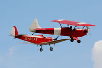 G-ATCN @ EGBR - Luton LA4A Minor G-ATCN with Dart Kitten II G-AEXT at The Real Aeroplane Club's Summer Madness Fly-In, Breighton - by Chris Hall