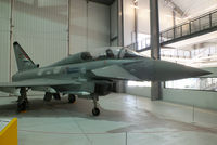 ZH590 @ EGSU - 4th development aircraft which made its maiden flight from Warton on March 14th 1997, On display in the AirSpace hangar at Duxford - by Chris Hall